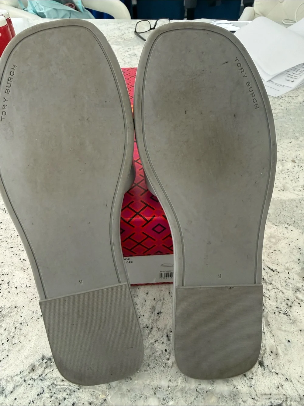 Tory Burch Double T Sport Slides size 9 ladies